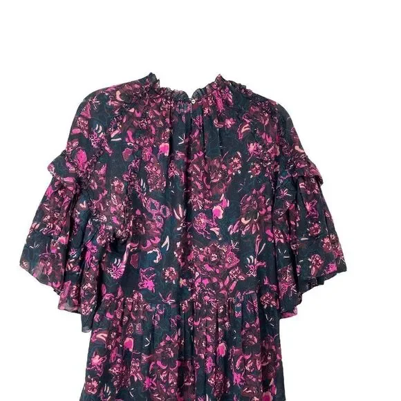 ULLA JOHNSON Fawn floral Dress‎ in Midnight Sz 6